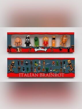 Italian Brainrot Collectible Figure Set – 6 Character Toy